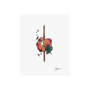 Prawn canape on skewer - fine art print