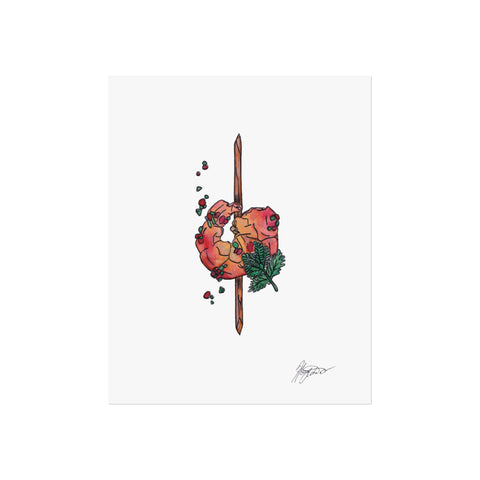 Prawn canape on skewer - fine art print