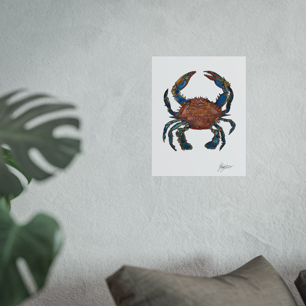 Blue Sand Crab - Fine art illustration print