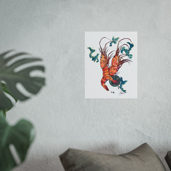 Langoustines and Limes - fine art illustration print