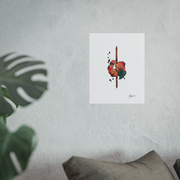 Prawn canape on skewer - fine art print