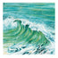 Art print of a wave with turquoise and white colours, Aqua is a representation of a wave in a bright summers sun when the ocean turns clear and has a greenish hue to it, making for a beautiful summery look. this was an oil on canvas and is printed from the original texture of the canvas so this will be seen within the art print. HLSdesigner 