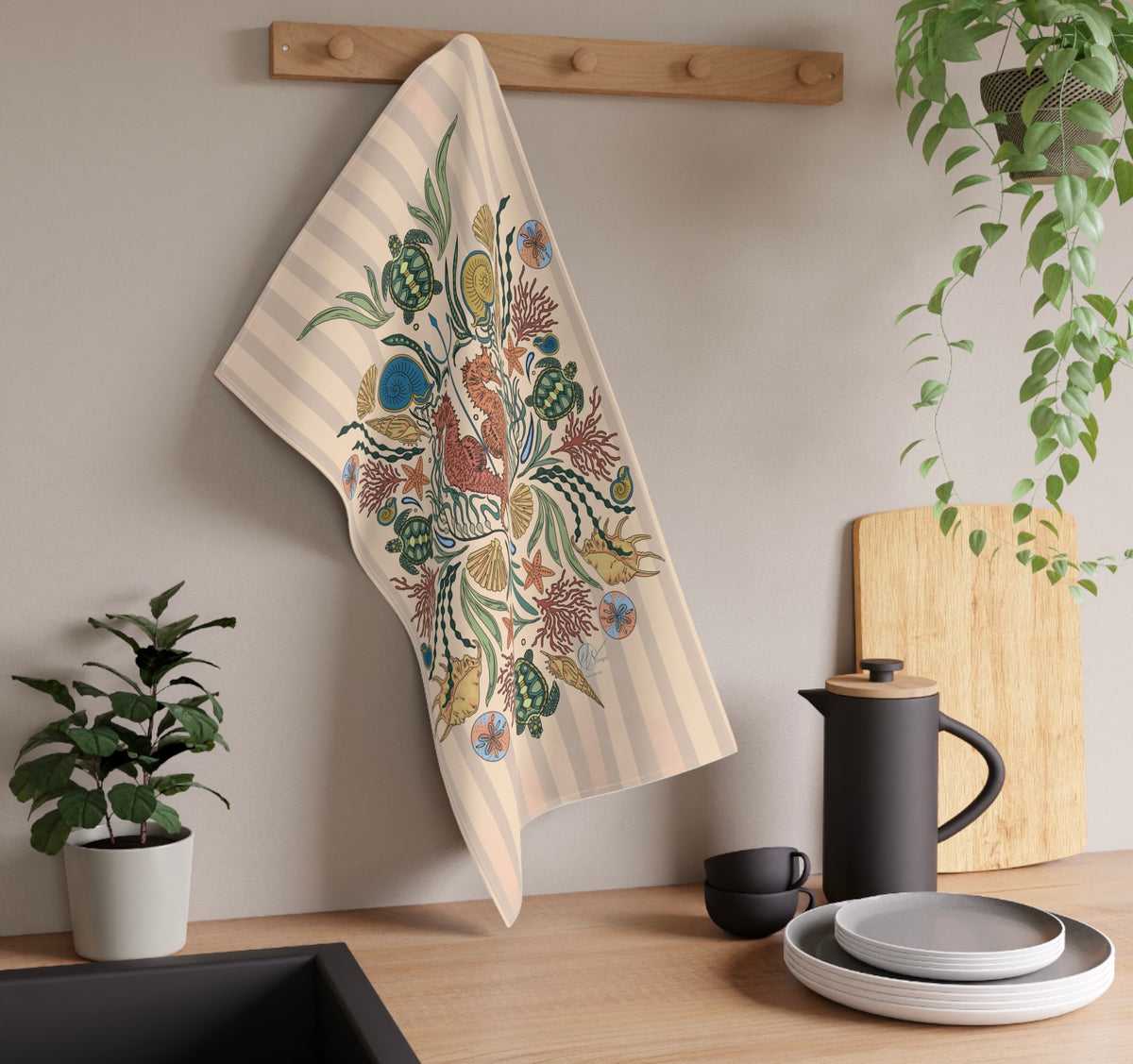 Seahorse Trident TeaTowel