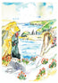 Bright vivid colouration of watercolour wash techniques paired with lashings of linear focal points from fine tip liners compliment this modern and contemporary study of the famous Kynance Cove in Cornwall. Originally painted by R Singleton - this study has been reproduced as tribute in order to keep his artworks alive in the future. A beautiful collectors piece to those that love this fantastic and picturesque location, whether local or visiting, place your memories in your home of this wonderous place.