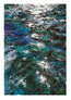 An abstract painting depicting a textured, swirling ocean-like scene with waves in shades of teal, blue, white, and black, featuring a signature in the bottom right corner. Featuring beautiful forest greens and turquoise, focusing on shading and highlights to build layers that create the rippling waves and the reflections where the light hits the surface of the ocean. Originally painted in acrylic and reproduced info fine art prints by Hannah Singleton at HLSdesigner, ocean artist