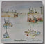 A square wooden magnet with a high gloss finish featuring an artist watercolour painting of Newquay harbour , detailing the fishing boats and the harbour enterance. Painted in colour washes and use of negative space, this is a painting by R Singleton and is reproduced exclusively by HLSdesigner  in cornwall 