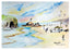 Perranporth beach, Loved by surfers from all walks of life. A popular tourist destination complete with high dunes and beautiful natural scenery, from cliffs to the picturesque views of the open ocean, swimmers and beach goers complete with an onsite bar called the Wateringhole

This depiction of a view from the popular beach is focusing on the channel of water that runs opposite and into the ocean, between the iconic flagged landmark to the left of the beach itself.  Created by Robert singleton artist