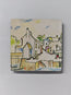 Polperro town in Cornwall - watercolour study by artist R Singleton from Cornwall. using negative space and washes of colour to create expressive and modern artwork of Cornish coastal townscapes and water scenes. reproduced by HLSdesigner into beautiful fridge magnets 