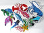 a collection of ocean creature inspired die cut stickers designed by HLSdesigner, choose from lobster, sardine, starfish, turtle, squid, shrimp, whale shark