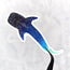 whale shark illustration inspired by constellations under the sea, merging from green to blue and black with star like spots all over, made into a beautiful die cut vinyl sticker and held with tweezers on a white background, designed by HLSdesigner