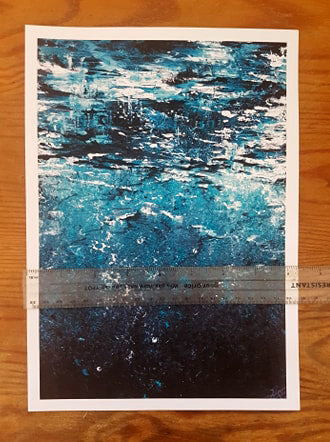 cool blue abstract art print, under ocean art, under the sea, diving, surf art, abstract home decor art by HLSdesigner